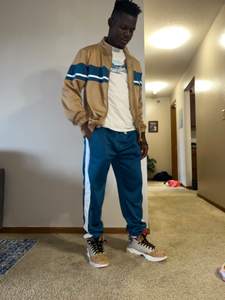 ชุดวอร์มผ้าโพลีเอสเตอร์สไตล์สตรีทสำหรับผู้ชายชุดวิ่งออกกำลังกายมีซิปพิมพ์ลายโลโก้ได้ - Product Image 2