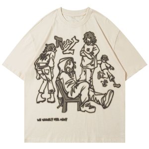 T-shirt formel pour homme en coton peigné 100 % de haute qualité, grande taille, impression de logo personnalisée par sérigraphie, 480 g/m², col rond uni - Product Image 3