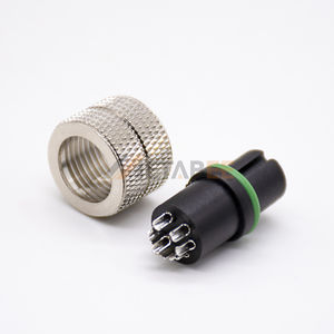 Connecteur <span class=keywords><strong>femelle</strong></span> M12 8 broches à code <span class=keywords><strong>A</strong></span>, <span class=keywords><strong>prise</strong></span> à <span class=keywords><strong>souder</strong></span> en plastique moulé pour câbles de signal de caméra industrielle et d'encodeur - Product Image 5