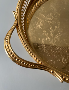 Bandeja de Metal Dorada de Lujo de Alta Calidad, Diseño con Asa, Hecha a Mano, Multifuncional, Precio Económico, para Servir Aperitivos y Postres - Product Image 6