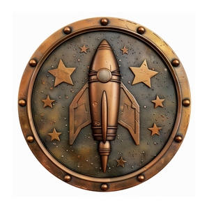 Moneda de oro antigua de diseño 3D de cohete espacial personalizado de alta calidad - Product Image 5