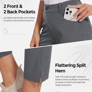 Pantalon de golf élégant pour femmes avec logos personnalisés Design extensible Tissu respirant Étiquettes de broderie personnelles et options d'étiquettes - Product Image 5