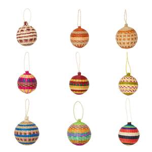 Bolas de Navidad de Mimbre Tejido de Pasto Marino Coloridas al por Mayor de Fábrica, Adornos de Bolas para Decoraciones Festivas - Product Image 1