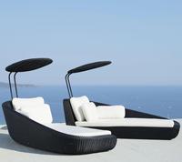 Chaise longue individuelle en aluminium avec coussin imperméable pour une relaxation maximale, design moderne pour l'ameublement extérieur et l'utilisation hôtelière