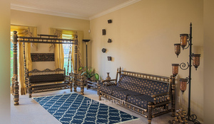 Punja Dhurrie réversible, 4x6 pi, tapis décoratif tissé à la main en coton tissé à plat, logo personnalisable, respectueux des animaux domestiques - Product Image 3