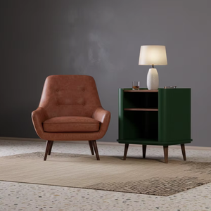 Mesita de Noche Tradicional Convertible de Madera de Teca Maciza Hecha en Indonesia para Dormitorio, Apartamento, Muebles de Sala de Estar - Product Image 1