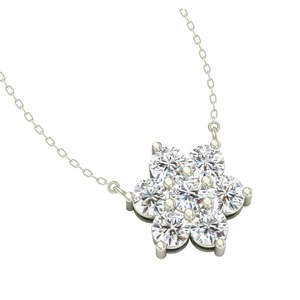 Compre Colgantes de Plata de Ley 925 de Primera Calidad para Mujeres y Niñas, Chapados en Rodio, con Diseños Geométricos de Flores, Topacio, Circonita, Diamante, en Caja Moderna - Product Image 2