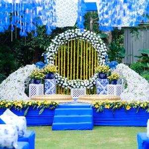 Maceta de flores artificiales tradicionales indias, guirnaldas, artículos de decoración para boda, aniversarios Mehndi, fiesta, telón de fondo, colgantes de puerta - Product Image 1