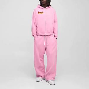 Conjunto de Sudadera y Pantalones Deportivos Personalizados de Fábrica con Logotipo Personalizado, Estilo Urbano, Sólido, Holgado, de Felpa, para Invierno, Unisex, para Hombre - Product Image 4