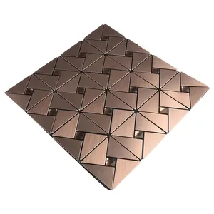 ลดกระหน่ำ30*30ซมผนังฉากหลังอลูมิเนียมสีทองตกแต่งบ้านกระเบื้องโมเสคห้องครัวสำหรับปรับปรุงห้องครัว - Product Image 1