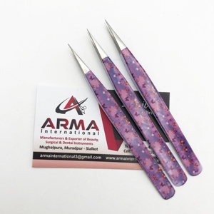 แหนบต่อขนตาตรงทำจากสเตนเลสแบบมืออาชีพใช้กระดาษเคลือบปลายแหลมเพื่อให้ดูเป็นธรรมชาติ - Product Image 2