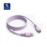 Câble de données magnétique USB-C vers USB-C en silicone, testé plus de 10 000 connecteurs, longueur personnalisable pour smartphones, tablettes, ordinateurs portables, violet