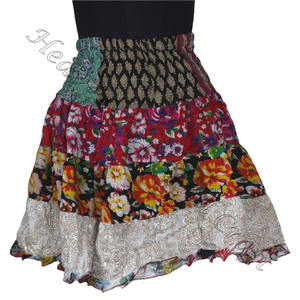 Gypsy <b>Indian</b> Patchwork Mini Rara Hippy Boho Festival Skirt Boho Stylish MS103 Patch Cotton Mini <b>Sexy</b> Skirt for Summer Wear - Product Image 4