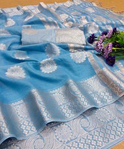 Kanchipuram Silk Banarasi Cotton Silk Saree Party Wear Indian Wedding Latest Designer Ladies Wear Free Size - Product Image 3