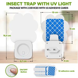 Trampa para Moscas de la Fruta y Mosquitos, Cuadrada, de Plástico Sólido, con Luz UV, para Interiores, con Película Adhesiva Ecológica, Absolutamente Silenciosa - Product Image 2