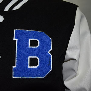 Veste de baseball en chenille brodée avec logo personnalisé OEM, veste en cuir pour homme, veste universitaire de baseball - Product Image 6