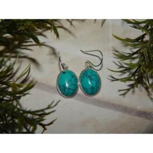 Boucles d'oreilles en pierres précieuses turquoise faites à la main bijoux en argent sterling 925 avec des accents en or rose E0228-GS de cadeau de mariage parfait - Product Image 4