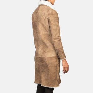 Manteau parka réversible en peau de mouton tissée marron pour femme, imperméable, design imprimé décontracté, tailles XS-XL - Product Image 4