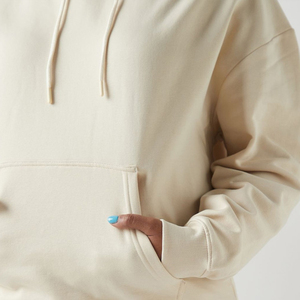 Grande taille rue décontracté français éponge couleur unie femmes ample coton Polyester pull à capuche à manches longues pull à capuche - Product Image 5