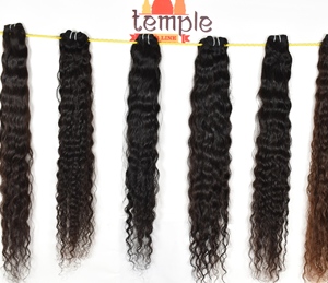Indian Temple 100% Virgin Venta al por mayor Cutícula alineada Estilos de caída libre incluyen rizos ondulados y extensiones de cabello humano profundo Suelto - Product Image 6