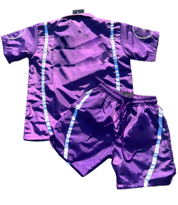 Conjunto de verano para hombre con logotipo personalizado, camisas transpirables de algodón y poliéster, chándales de nailon, pantalones cortos para correr, camisetas cortas de 2 piezas - Product Image 2