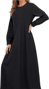 Vestido Abaya moderno y modesto para mujer, aspecto elegante y transpirable con tela suave para el trabajo, la oración o los viajes - Product Image 2