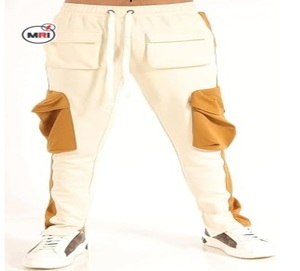 Pantalones de chándal con bolsillo Cargo 3D de cintura alta informales básicos para hombre con pantalones de calle bloqueados de Color lateral de grupo de Resonancia Magnética transpirable - Product Image 1