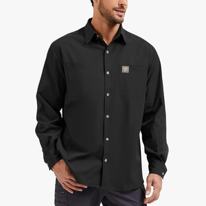 Chemise de travail utilitaire à manches longues en coton imperméable et ignifuge pour homme, coupe régulière, col de sécurité, boutons, soudage industriel - Product Image 2