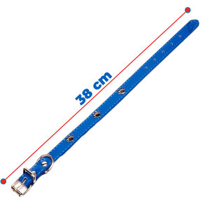 Collare per Cani in Pelle di Lusso da 15 Pollici, Design con Impronta di Zampa, Chiusura Rapida, Personalizzabile, Decorazione in Pizzo Resistente per Gatti - Product Image 2