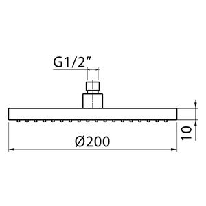 Pommeau de douche ABS Spartacо Line D.200 Fourniture de bain de haute qualité - Product Image 1