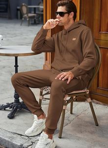 Ensemble sweat-shirt et pantalon 100% coton Streetwear Hiver Léger Écologique Respirant Cordon de serrage Imprimé - Product Image 2