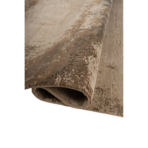 พรมขนสัตว์ผสมไหมถักมือสีเบจน้ำตาลลายเรขาคณิตแบบนามธรรม ยี่ห้อ Kavi Afterglow รุ่น Beige Brown สำหรับตกแต่งบ้าน ห้องนั่งเล่น และทางเดิน - Product Image 2