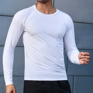 T-shirt de compression athlétique pour hommes 95% polyester avec spandex tissu élastique à séchage rapide idéal pour la course à pied et les entraînements de fitness - Product Image 6