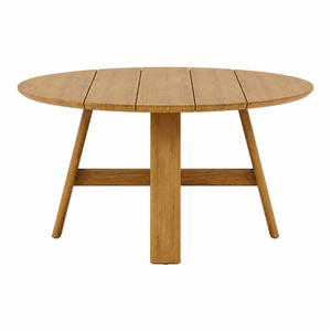 Mesa de Exterior Astera de Teca Sólida, Estilo Escandinavo Moderno, Calidad Premium, Tablero de Listones, Resistente a la Intemperie, Garantía de 6 Meses, para Patio y Jardín - Product Image 1