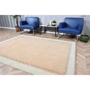 พรมขนาด 5.7x7.6 ฟุต, พรมตุรกีโบราณ, พรมสีขาวน้ำตาลไล่เฉด - Product Image 4