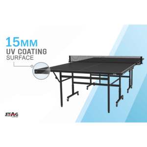 Table de tennis de table d'intérieur Stag Iconic Era 150, taille standard, cadre en acier premium, surface de 18 mm, pliable, moderne - Product Image 5