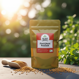 Poudre capillaire au fenugrec Glee Impex 50g, soin capillaire naturel à base de plantes, lavable, pour la force, la croissance et la nutrition - Product Image 1