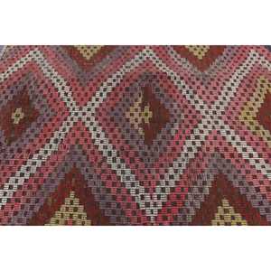 Vintage Rug, Area 4.4x6.3 ft Turkish Rug, <b>Red</b> Pink Abstract <b>Wool</b> Rug - Product Image 5