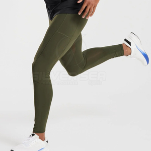 Leggings Deportivos para Hombre, Talla Grande, Transpirables, Ligeros, de Spandex/Poliéster, Sin Costuras, Largos, SILVER SEA - Product Image 4