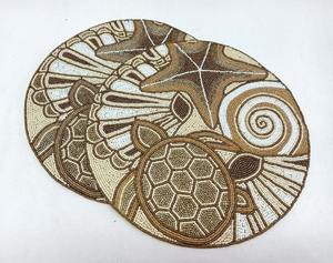 แผ่นรองจานลูกปัดแบบกำหนดเองได้ ทนทาน เป็นมิตรกับสิ่งแวดล้อม งานฝีมือสำหรับงานแต่งงาน งานเลี้ยง ตกแต่งโต๊ะอาหารสไตล์โมเดิร์น ลายปักดอกไม้ - Product Image 2