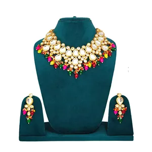 Luxury Multicolor Kundan <b>Bridal</b> <b>Jewelry</b> <b>Set</b> with Zircon Gold Plated Fine Wedding <b>Jewelry</b> - Product Image 2