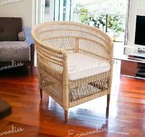 Nouvelle version chaise longue en rotin en osier Design Vintage chaise de détente en rotin pour café boutique salon salle à manger en plein air - Product Image 5