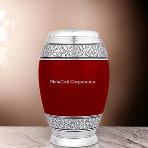 Urna de cremación para adultos de Metal de aluminio rojo monarca con tapa de bloqueo de rosca segura Precio bajo Venta al por mayor Recuerdo funerario Tarros de cenizas Urnas - Product Image 4