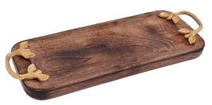 Bandeja de madera de estilo Vintage Rectangular de lujo moderno, plato de placa de Metal desechable ecológico para 4 bodas decorativas 100 Uds - Product Image 3