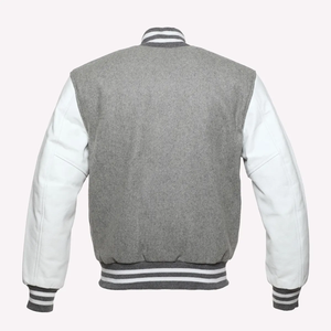 Chaqueta universitaria personalizada y transpirable con estampado personalizado para hombre, chaqueta de béisbol con mangas de cuero para hombre, precio económico - Product Image 6