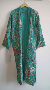 Handcrafted Floral Kantha Jacket Cotton Kantha Robe Indian Quilted Jacket <b>Gift</b> for Her <b>Beach</b> Wear Dress Long Kantha Robe - Product Image 4