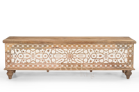 Meuble TV moderne en bois massif fait main, durable et minimaliste avec rangement pour salon, chambre, appartement, ferme