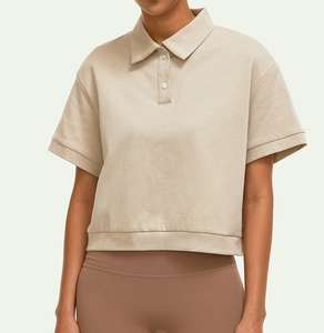 Offre Spéciale nouveau modèle décontracté culture polos pour femmes haute qualité 100% coton femmes culture POLO chemise logo personnalisé - Product Image 3