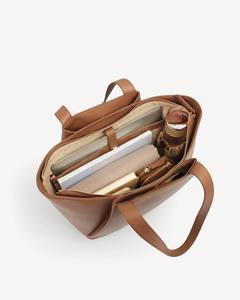 Women's <b>Brown</b> Leather Vintage Lady Laptop Tote Bag Large Water Resistant Work Office Shoulder Satchel Structured Minimalist - Product Image 4