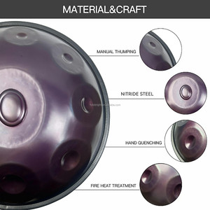 Handpan en acier MINI de 18 pouces (46 cm) 12 notes/ <span class=keywords><strong>10</strong></span> / 9 notes Handpan Ré mineur 22 pouces Instrument pour débutant avec étui pour handpan - Product Image 4